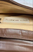 Load image into Gallery viewer, Enzo Brunatti Womens Brown Leather Detachable Strap Shoulder Purse