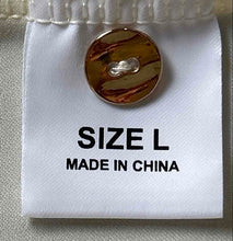 Load image into Gallery viewer, Express Mens Off-White Long Sleeve Spread Collar Button-Up Shirt Size Large