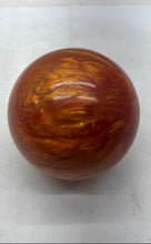 Load image into Gallery viewer, Vintage Brunswick Custom 300 Orange Swirl Sports Equipment Drilled Bowling Ball