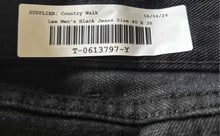 Load image into Gallery viewer, Lee Mens Black Denim Dark Wash Relaxed Fit Straight Leg Jeans Sz 40 X 30 W/Tags