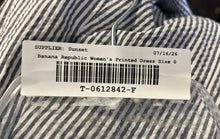 Load image into Gallery viewer, Banana Republic Womens Gray White Striped Off The Shoulder Shift Dress Size 0