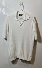 Load image into Gallery viewer, Massimo Dutti Mens White Knitted Collared Short Sleeve Polo Shirt Size L