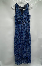 Load image into Gallery viewer, Tommy Hilfiger Womens Blue Geometric Sleeveless Back Zip Maxi Dress Size 10