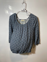 Load image into Gallery viewer, Michael Kors Womens Blue Geometric Print 3/4 Sleeve Scoop Neck Blouse Top Size M