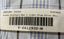 Load image into Gallery viewer, Brooks Brothers Mens Light Blue Plaid Non-Iron Stretch Regular Dress Shirt 16-33