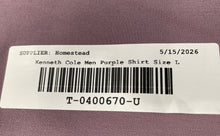 Load image into Gallery viewer, Kenneth Cole Mens Purple Short Sleeve Button-Up Shirt Size Large