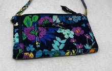 Load image into Gallery viewer, Vera Bradley Womens Black Floral Outer Pockets Crossbody Handbag