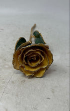 Load image into Gallery viewer, 24k Gold Dipped Patriotic Lacquer Real Rose Star Spangled American Flag