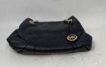 Load image into Gallery viewer, Michael Kors Womens Jet Set Black Gold Pebbled Leather Chain Strap Shoulder Bag