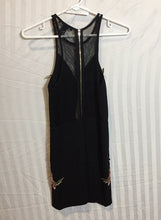 Load image into Gallery viewer, Forever 21 Womens Black Embroidered Sleeveless Illusion Neck Mini Dress Size S