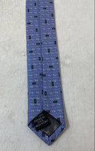 Load image into Gallery viewer, Hugo Boss Mens Blue Silk Printed Keeper Loop Adjustable Pointed Tie