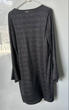 Load image into Gallery viewer, Michael Kors Womens Black Silver Glitter Bell Sleeve Formal Sheath Dress Size XL