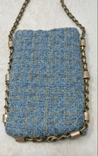 Load image into Gallery viewer, Montana West Womens Light Blue Tweed Chain Strap Phone Case Crossbody Bag