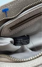 Load image into Gallery viewer, Judith Ripka Womens Gray Sparkle Leather Inner Pocket Zipper Top Clutch Bag