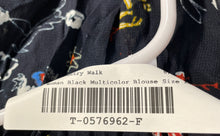 Load image into Gallery viewer, Zara Womens Black Multicolor Floral Print Long Sleeve Blouse Top Size XS
