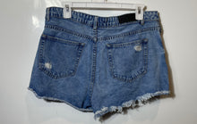 Load image into Gallery viewer, Karl Lagerfeld Womens Blue Denim Distressed Pockets Cut-Off Shorts Size 14