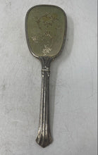 Load image into Gallery viewer, Silver-Tone Metal Ornate Fluted Handles Vanity Set Hand Mirror And Hairbrush