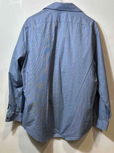 Load image into Gallery viewer, Calvin Klein Mens Blue Long Sleeve Slim Fit Stretch Button Front Dress Shirt L