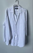 Load image into Gallery viewer, Saks Fifth Avenue Mens White Cotton Long Sleeve Slim Fit Dress Shirt Size 17.5