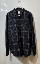 Load image into Gallery viewer, Levi's Mens Black Plaid Long Sleeve Collared Jackson Button-Up Shirt Size XL