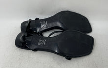 Load image into Gallery viewer, Zara Womens Black Leather Open Toe Stiletto Slingback Heels Size EUR 39