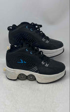 Load image into Gallery viewer, Nolly Mens Black White Double-Row Wheels Lace-Up Roller Skates Shoes Size 9