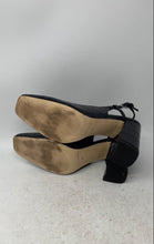 Load image into Gallery viewer, Marc Fisher Womens Black Faux Leather Croc Embossed Block Pump Heels Size 9.5M