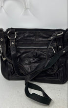 Load image into Gallery viewer, Fossil Womens Black Leather Detachable Strap Pockets Zip Top Lined Shoulder Bag