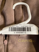 Load image into Gallery viewer, Calvin Klein Womens Brown Suede Short Sleeve Round Neck Zip-Up Mini Dress Size 6