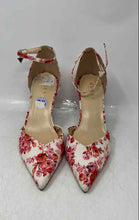 Load image into Gallery viewer, Guess Womens Multicolor Floral Leather Pointed Toe Ankle Strap Heels Size 8.5M