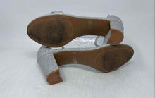 Load image into Gallery viewer, Dream Pairs Womens Silver Glitter Open Toe Block Heel Ankle Strap Sandals Size 9