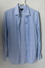 Load image into Gallery viewer, Express Mens Blue White Floral 1MX Extra Slim Fit Long Sleeve Dress Shirt Size S