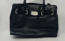Load image into Gallery viewer, Michael Kors Womens Black Leather Bottom Studs Shoulder Strap Satchel Bag