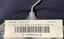 Load image into Gallery viewer, Ann Taylor Loft Womens Blue White Polka Dot Crew Neck Blouse Top Size XSP