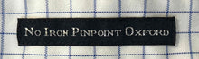 Load image into Gallery viewer, Lands' End Mens White Blue Check Print Tailored Fit Dress Shirt Size 16 1/2