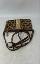 Load image into Gallery viewer, Michael Kors Womens Brown Signature Print Adjustable Strap Zip Top Crossbody Bag