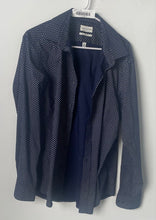 Load image into Gallery viewer, Lucky Brand Mens Blue Long Sleeve Slim Fit Dress Shirt Size L 16-16.5 34/35