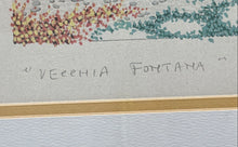 Load image into Gallery viewer, Framed Vecchia Fontana Old Fountain By Artist G. Arms Watercolor Art Painting