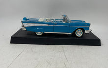 Load image into Gallery viewer, Collectible Blue White Chevrolet Bel Air 1957 Open Door 1:18 Scale Diecast Car