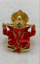 Load image into Gallery viewer, Satguru's Decorative Red Gold Accents Ganpati Bappa Idol Religious Statue