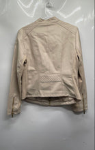 Load image into Gallery viewer, Kenneth Cole Womens Beige Long Sleeve Quilted Shoulder Faux Leather Jacket Sz L