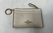 Load image into Gallery viewer, Coach Womens Beige Leather Logo Zipper ID Card Slot Mini Coin Wallet
