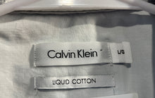 Load image into Gallery viewer, Calvin Klein Mens Blue Plaid Cotton Long Sleeve Collared Button-Up Shirt Size L