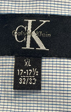 Load image into Gallery viewer, Calvin Klein Mens Light Blue Check Print Long Sleeve Dress Shirt Size XL