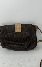 Load image into Gallery viewer, Michael Kors Womens Brown Monogram Leather Adjustable Strap Crossbody Bag