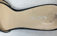 Load image into Gallery viewer, Nine West Womens Akin Black Patent Leather Spool Heel Slide Sandals Size 9 M