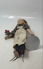 Load image into Gallery viewer, Vintage Unique Brown Straight Hair Eyes Closed Porcelain Doll With Stand