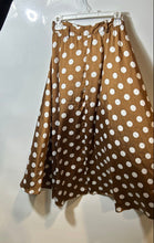 Load image into Gallery viewer, Zara Womens Brown White Polka Dot Button Front Belt Loops Flare Skirt Size Small