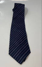 Load image into Gallery viewer, Alby Mens Pink Blue Striped Silk Adjustable Pointed Tie