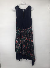 Load image into Gallery viewer, Nicole Richie Womens Blue Multicolor Floral Asymmetrical A-Line Dress Size M